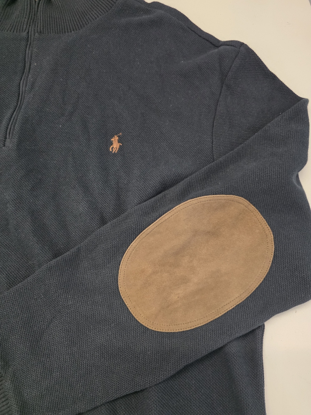 Polo Ralph Lauren 1/4 Zip Sweater Elbow Patch Pads Men's Size 2XLT - Picture 2 of 6